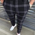 thumbnail image 2 of Zszcpp Work Pants Men Long Brief Style Basic Large Plaid Relax Striped Minimalist Lounge Trousers Casual Trouser, 2 of 7