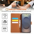 thumbnail image 6 of for Samsung Galaxy S24 Wallet Case with Credit Card Holder, Flower Pattern Flip PU Leather Stand Shockproof Protective Phone Cover for Samsung Galaxy S24 Magnetic Clasp Purse Case, Brown, 6 of 8