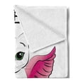 thumbnail image 2 of Unicorn Cat Soft Flannel Fleece Throw Blanket, Urban Fantasy Theme Cat with Pink Wings and Horn Vintage Fiction Art, Cozy Plush for Indoor and Outdoor Use, 50" x 60", Pink Black, by Ambesonne, 2 of 5