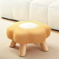 thumbnail image 6 of Wood Flower Stool Small Round Stool for Room Decoration Baby Chair with Soft Lamb Fleece Top Multiple Colors 25x25x20cm Solid Wood Frame, 6 of 6