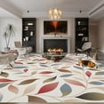 thumbnail image 2 of Danolapsi Modern Floral Area Rug,5*7ft Washable Non Slip Leaf Print Contemporary Living Room Carpet Low Pile Soft Foldable Botanical Floor Cover Stain Resistant Indoor Rug for Home Decor, 2 of 5