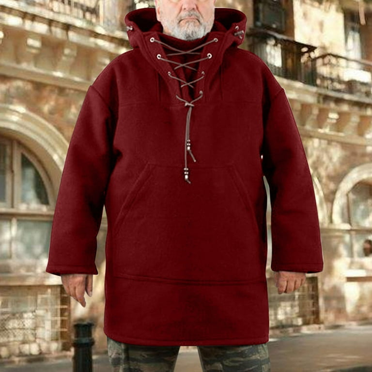 JSGEK Discount Sweatshirt for Men Casual Criss Cross Neck Tie