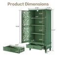 thumbnail image 3 of Atumcto 55" Tall Storage Cabinet with 2 Doors & Drawer, Vintage Carved Wood Accent Cabinet with Solid Wood Legs, Stylish Storage Solution for Living Room, Entryway, Dining Room, Antique Green, 3 of 17