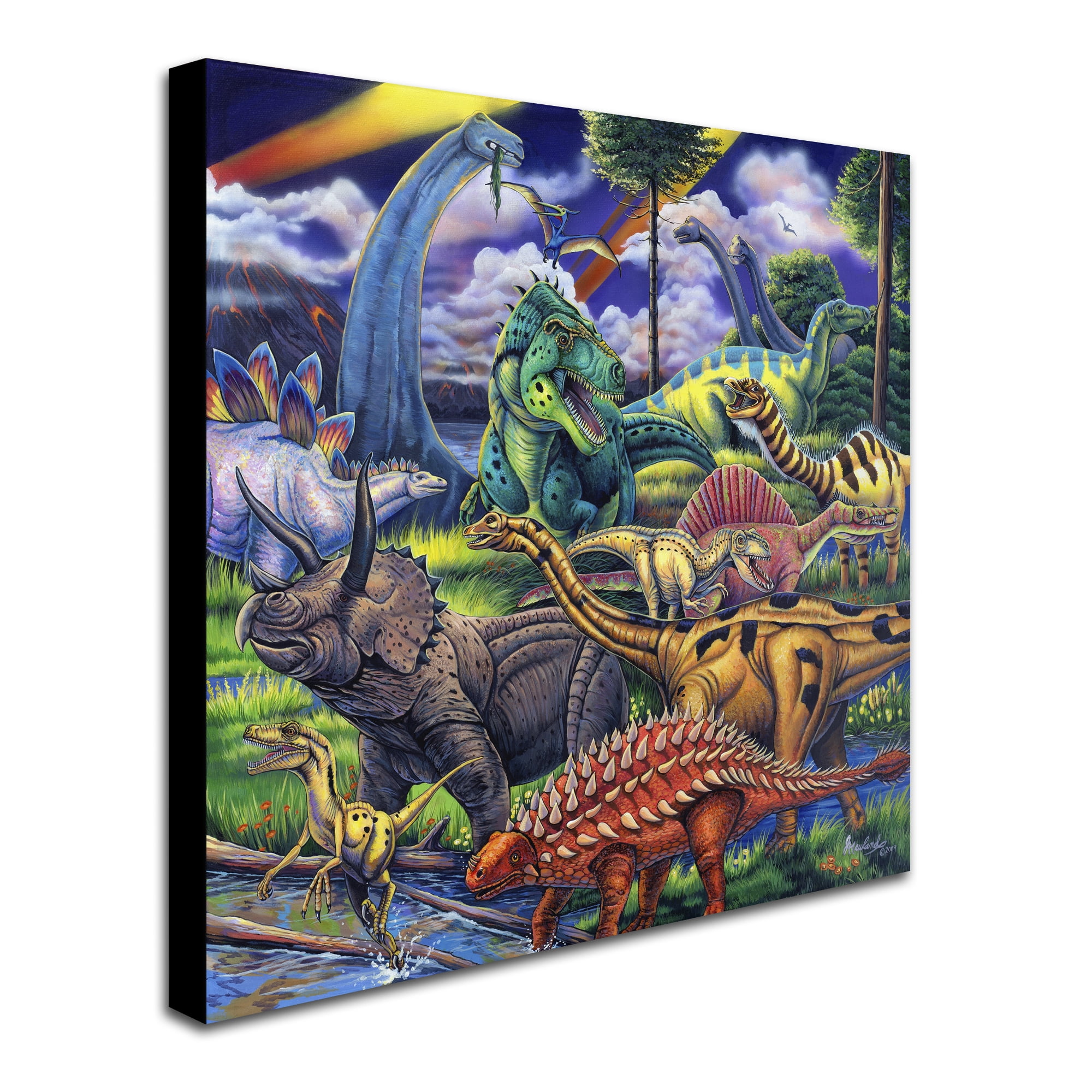 Trademark Fine Art 'Dinosaur Friends' Canvas Art by Jenny Newland