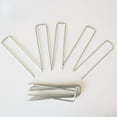 thumbnail image 4 of 10x estacas de jardín, estacas para tienda de campaña, clavos de jardín en forma de U, grapas de paisaje reutilizables, pines galvanizados para lonas, 25 mm de espesor shamjiam Estacas de clavijas, 4 of 8
