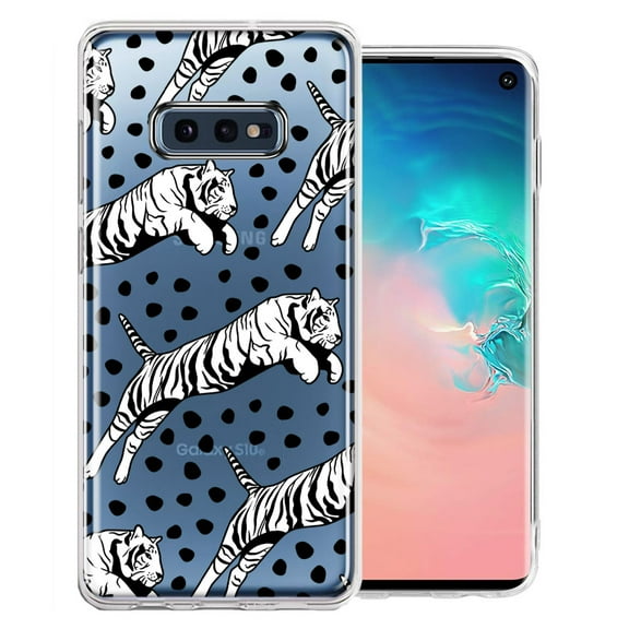 MUNDAZE For Samsung Galaxy S10e Tiger Polkadots Design Double Layer Phone Case Cover