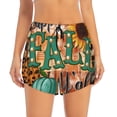 thumbnail image 2 of Gaeub Happy Fall Y'All Print Women's Athletic Shorts,High Waisted Running Shorts,Pocket Sporty Short,Gym Elastic Workout Shorts-Large, 2 of 7