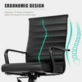 thumbnail image 4 of Okeysen Leather Office Desk Chair, Conference Room Chairs Executive Chair Ribbed, Ergonomic Height Adjustable Swivel Rolling Chair for Home Office., 4 of 16