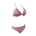 thumbnail image 3 of Traje de baño Op Talla EG Halter Floral con Olán Rosa, 3 of 4