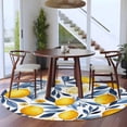 thumbnail image 3 of Round Area Rug 8Ft, Yellow Lemon Non-slip Area Rugs Carpet for Living Room/Bedroom/Bathroom/Kitchen, Blue Flower Leaves Spring Summer Plant Washable Throw Floor Mat Indoor Outdoor Entrance Doormat, 3 of 9