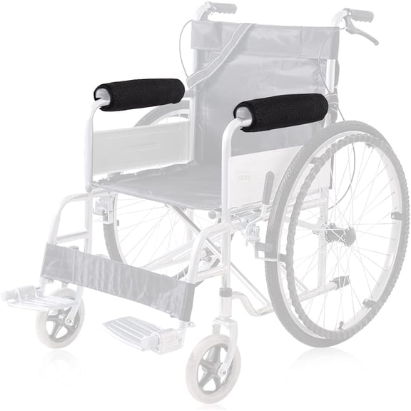 SupreGear Wheelchair Armrest Covers (Pair), Soft Memory Foam & Sheepskin Pads for Comfort
