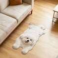 thumbnail image 6 of Homellea White Fluffy Dog Shaped Area Rug, 15.75 x 23.62 Inch Plush Look Animal Floor Mat for Bedroom, Living Room, Bedside, Entryway, Bathroom, Apartment and Home Decor, 6 of 9