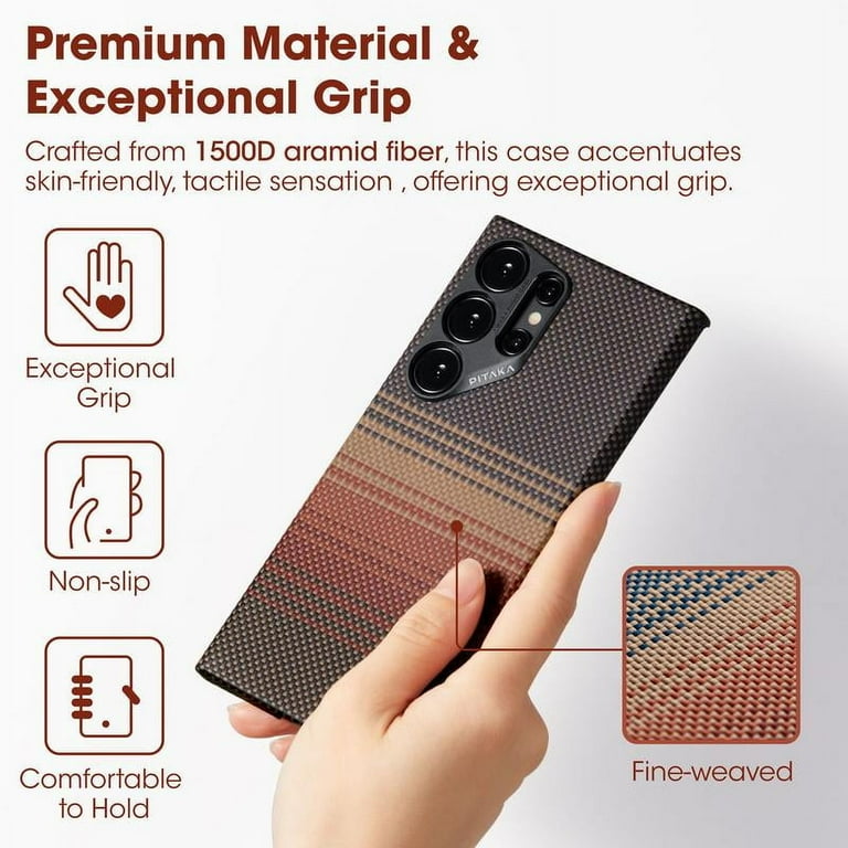PITAKA Aramid Fiber for iPhone 15 Pro/Pr Max/Samsung Galaxy