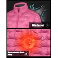 thumbnail image 6 of Little Donkey Andy Women's Warm Puffer Jacket Lightweight Windproof Winter Coat with Recycled Insulation (Rose Red XL), 6 of 7