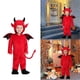thumbnail image 2 of Hooded Bat Jumpsuit Halloween Devil Costume with Wing Halloween Bat Dress up Costume Accessories for Children Boy Girl Red X, 2 of 5