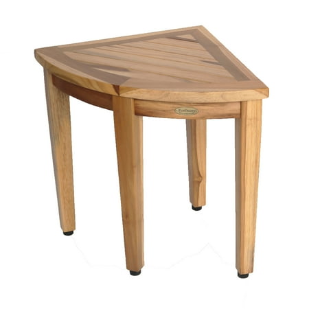 Ecodecors Earthyteak Oasis Teak Corner Shower Bench Walmart Com