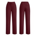 thumbnail image 4 of SimpleJoyi Women High Waist Wide Leg Dress Pants Solid Color Drawstring Waist Pockets Casual Work Trousers Size S-XXXL, 4 of 8