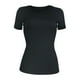 thumbnail image 5 of Top de manga corta con cuello redondo y canalé ajustado para mujer: elegante prenda para combinar, versátil con vaqueros o faldas - S-XXL, 5 of 5