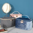 thumbnail image 1 of Retro Velvet Make up Box Star Embroidery Cosmetic Storage Case Travel Organizer, 1 of 8