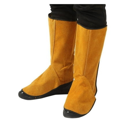 Leather Welding Fire Protection Foot Workplace Welding Leather Long Shoes Boots Leggings Welder Foot Cover Wear Welder Tools  Durable Material