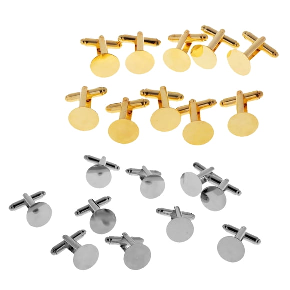 20 Piezas de Gemelos en Blanco Sunnimix Cobre 16 Mm Con Pegamento en La Almohadilla