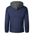 thumbnail image 3 of cocolona Mens Solid Hooded Puffer Jacket Winter Long Sleeve Zipper Warm Casual Down Jacket Coat with Pocket, 3 of 7