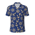 thumbnail image 2 of Daiia Anchors and Nautical Pattern Men’s Polo Shirts,Solid Deck Shirt,Classic Fit, Breathable Cotton Polo for Casual and Sport Wear-Medium, 2 of 7