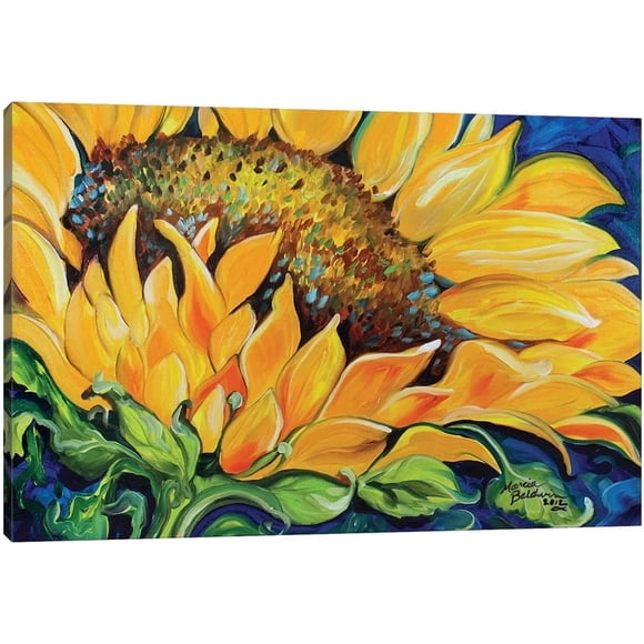 Sunflower Canvas Wall Art Yellow Plant Prints Pictures,Sunflower Wall Painting Gifts for Women Bedroom Decor,Modern Flowers Poster Artwork for Bathroom Wall Decor 18x12