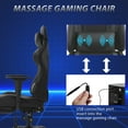 thumbnail image 6 of YRLLENSDAN Gaming Chair with Footrest & Adjustable Headrest for Adults and Kids, Big and Tall Gamer Chair with Lumbar Massage, Computer Chair Height Adjustable PU Leather Office Chair,Gray and Black, 6 of 9
