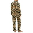 thumbnail image 4 of SEANATIVE Aztec Tribal Pajamas for Men Geometric Print Long Pants Sleepwear Sets Tops and Pants Set Plus Size 3XL Button Down Pajamas 2 Piece Long Sleeve Pjs for Mens, 4 of 6