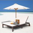 thumbnail image 3 of Gymax Adjustable Patio Rattan 2 Person Recliner Lounge Chair w/ Cushion Wheel, 3 of 10