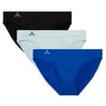 thumbnail image 1 of Balanced Tech Women's 3 Pack Seamless Low-Rise Bikini Panties - Black/Royal Blue/Baby Blue - X-Large, 1 of 2