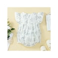 thumbnail image 3 of Chollius Newborn Baby Girls Summer Snap Crotch Jumpsuit, Flower Pattern Round Neck Romper, Lovely Flying Sleeve Bodysuit, 3 of 9