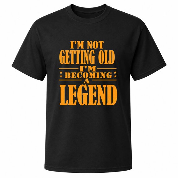 Becoming a Legend Funny Aging Graphic T-Shirt, Unisex Classic Fit, Cotton-Rich 180 GSM, Front Print