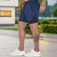thumbnail image 2 of Pantalones Cortos Para Correr Para Hombre Pantalones Deportivos Con Múltiples Bolsillos Para Niños (Azul Oscuro Xl) Likrtyny Caballero, 2 of 4