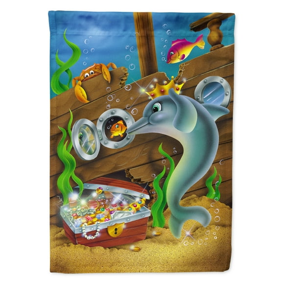 Carolines Treasures APH0420GF Dolphins Treasure Chest Flag Garden Size
