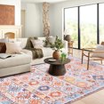 thumbnail image 2 of Haperlare Boho Distressed Area Rug Low Pile Non-Slip Moroccan Trellis Rug Indoor Floor Carpet for Living Room, 8' x 10' Orange, 2 of 7