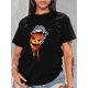 thumbnail image 1 of Camiseta De Manga Corta Con Cuello Redondo Para Mujer, Camisetas De Verano Para Uso Diario Y ViajesChic Leopard Print & Flame Tongue Graphic Tee for Women - Casual Round Neck Short Sleeve Top, Breat, 1 of 8