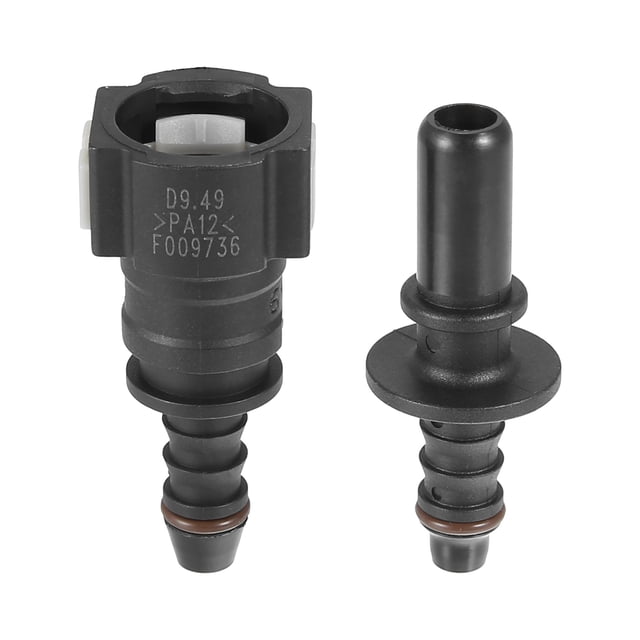 9.49mm SAE a 8mm Recta Combustible Manguera Rápida Liberación Conector 2uds