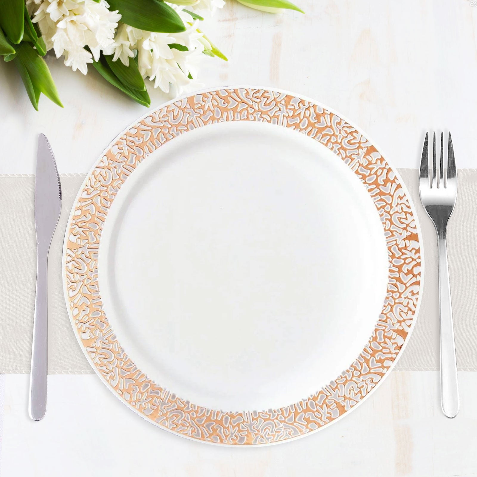 Efavormart 10 Pack - 10" White Round Disposable Plastic Dinner Plates ...