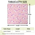 thumbnail image 2 of Pink Cartoon Unicorn Dessert Pattern Square Fitted Tablecloth with Elastic Edge,Square Table Cover,Washable Elastic Table Cover for Home Kitchen Party Decor 36"x36", 2 of 6
