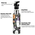 thumbnail image 3 of Colorful Flowers Pumpkins Halloween Specters Sports Bottle with Straw Stainless Steel Water Jug Portable Thermal Cup Leak-proof 600ML, 3 of 9