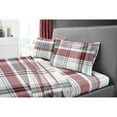 thumbnail image 3 of Dormisette  Luxury German Flannel 6-ounce Hemstitch Bed Sheet Set grey/red plaid King Flannel, Cotton Striped, Plaid Farmhouse, Modern & Contemporary,, 3 of 5