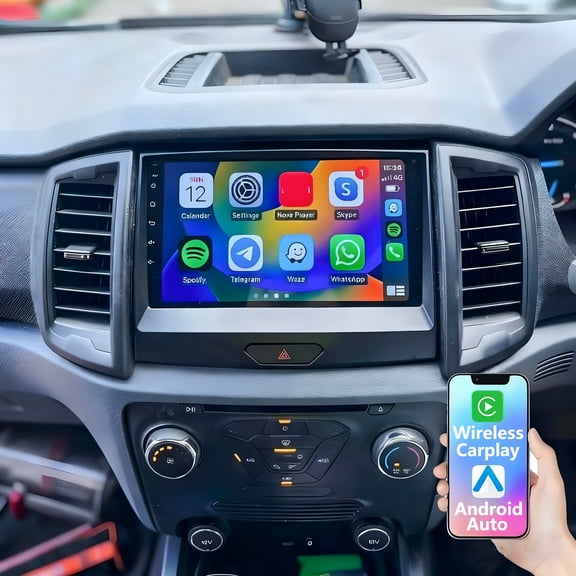 Gsuatey Android Car Radio for Ford Ranger 2016-2019 with Wireless Carplay Android Auto - 2 64G 9 Inch Touch Screen Stereo - DSP, Mirror Link, WiFi, GPS, FM/RDS Radio, SWC   AHD Backup Camera