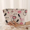 thumbnail image 2 of Cosmetics Pattern Corduroy Makeup Bag, Travel Zipper Cosmetic Pouch, Versatile Toiletry Organizer For Women And Men Gift, 2 of 5