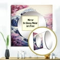 thumbnail image 3 of Designart "Masterpiece The violet Great Of Kanagawa II" Nautical & Beach Square Mirror Wall Decor Modern - Large Purple Square Bathroom Mirror - Square Printed Wall Mirror Art, 3 of 5