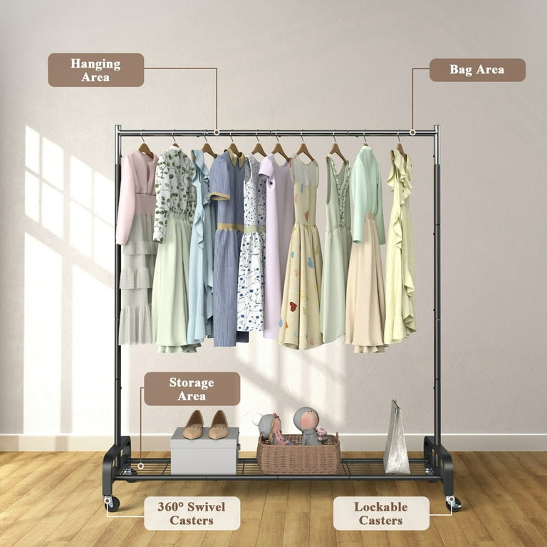 Rolling closet rack walmart sale
