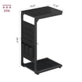 Black 1 C Shaped End Sofa Side Table Small Tray For Eating, Working ...