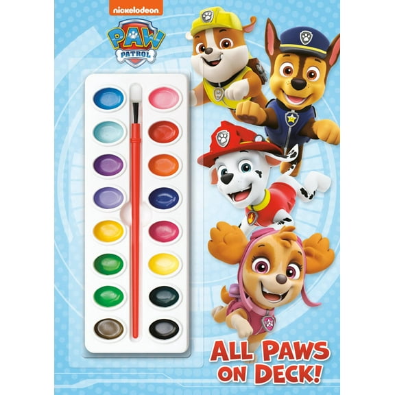 All Paws on Deck! (Paw Patrol): Activity Book with Paintbrush and 16 Watercolors (Paperback)