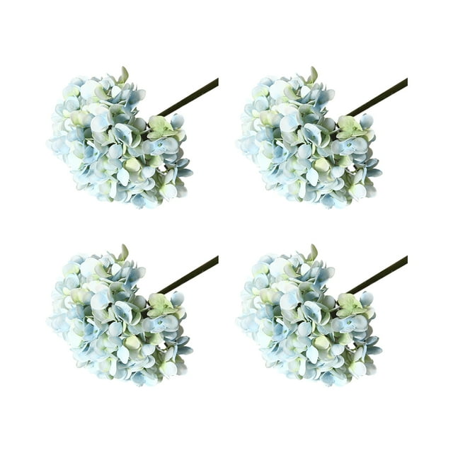 Transemion 4pcs Cloth Lifelike Beauty Realistic Bouquet Flowers For Home Decor Realistic Appearance Fake Flower light blue 1Set
